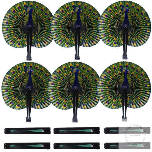 Pcs peacock paper fans - peacock,